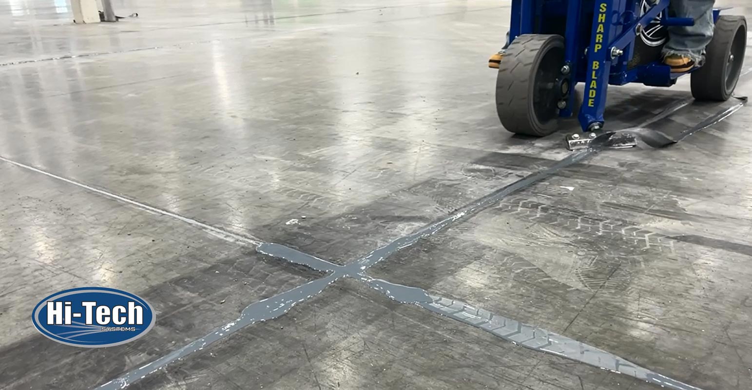 Hi-Tech Systems joint filling on industrial warehouse concrete floor